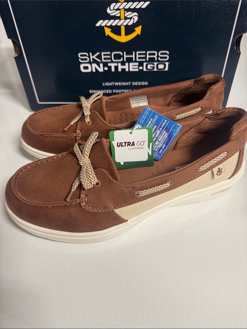 Skechers Boat Shoes Womens 10 Brown Slip On